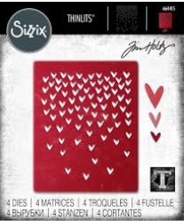 Fustella Sottile Sizzix Pioggia di Cuori 664415