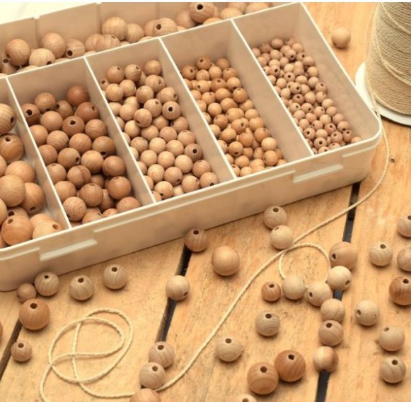 Scatola palline legno mix misure