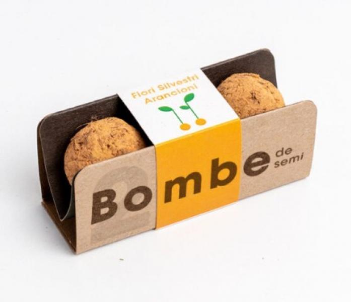 2 Bombe Fiori silvestri arancioni