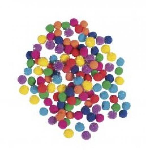 Pompons 1cm col.vivaci