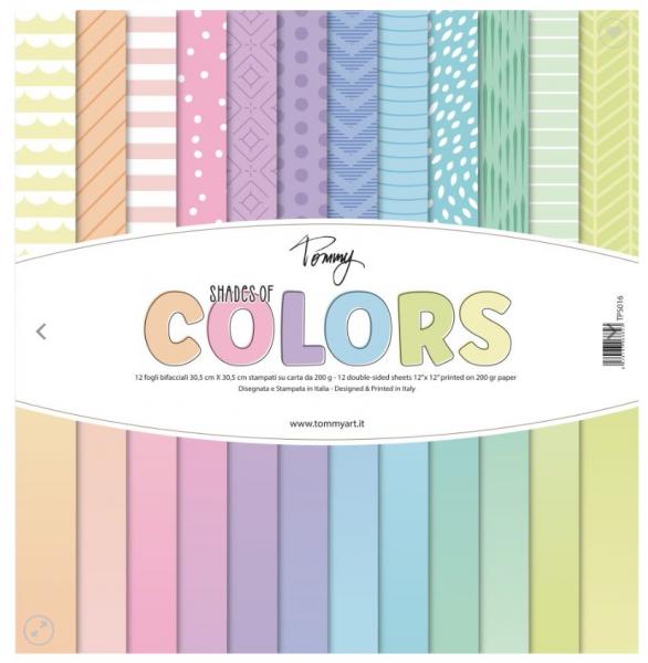 Tommy paper pack – Shades of colors 12 fogli bifacciali
