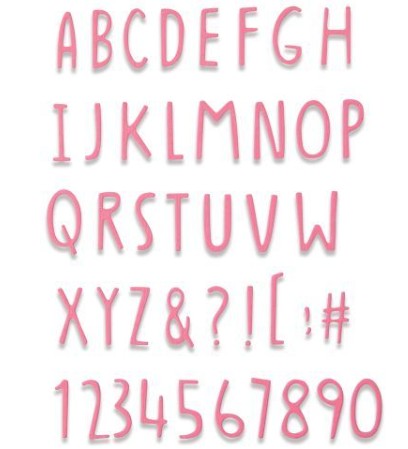 Fustella sottile Hand Drawn Alphabet Sizzix 665182