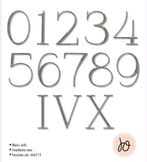 Fustella sottile Elegant Numerals Sizzix 666444