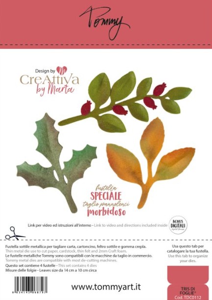 Fustella Sottile Tommy Tris di foglie® design by Creattiva by Marta