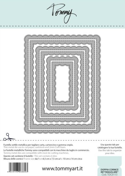 Fustella Sottile Tommy Doppia Cornice rettangolare