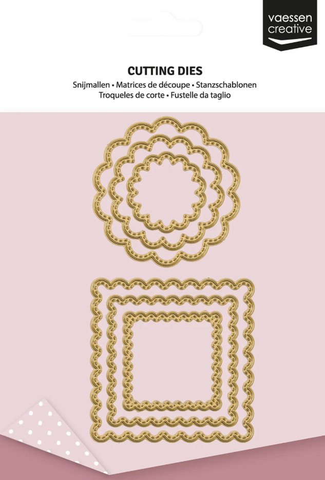 Fustella Sottile Cerchi e Quadrati Smerlati